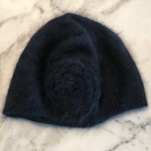 Angora Beanie, black soft worn once